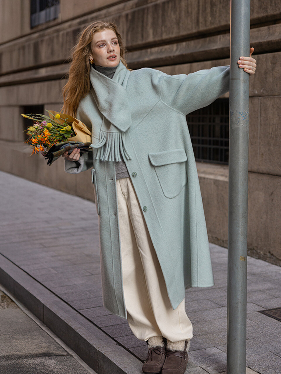 DA_Scarf long reversible coat_MINT