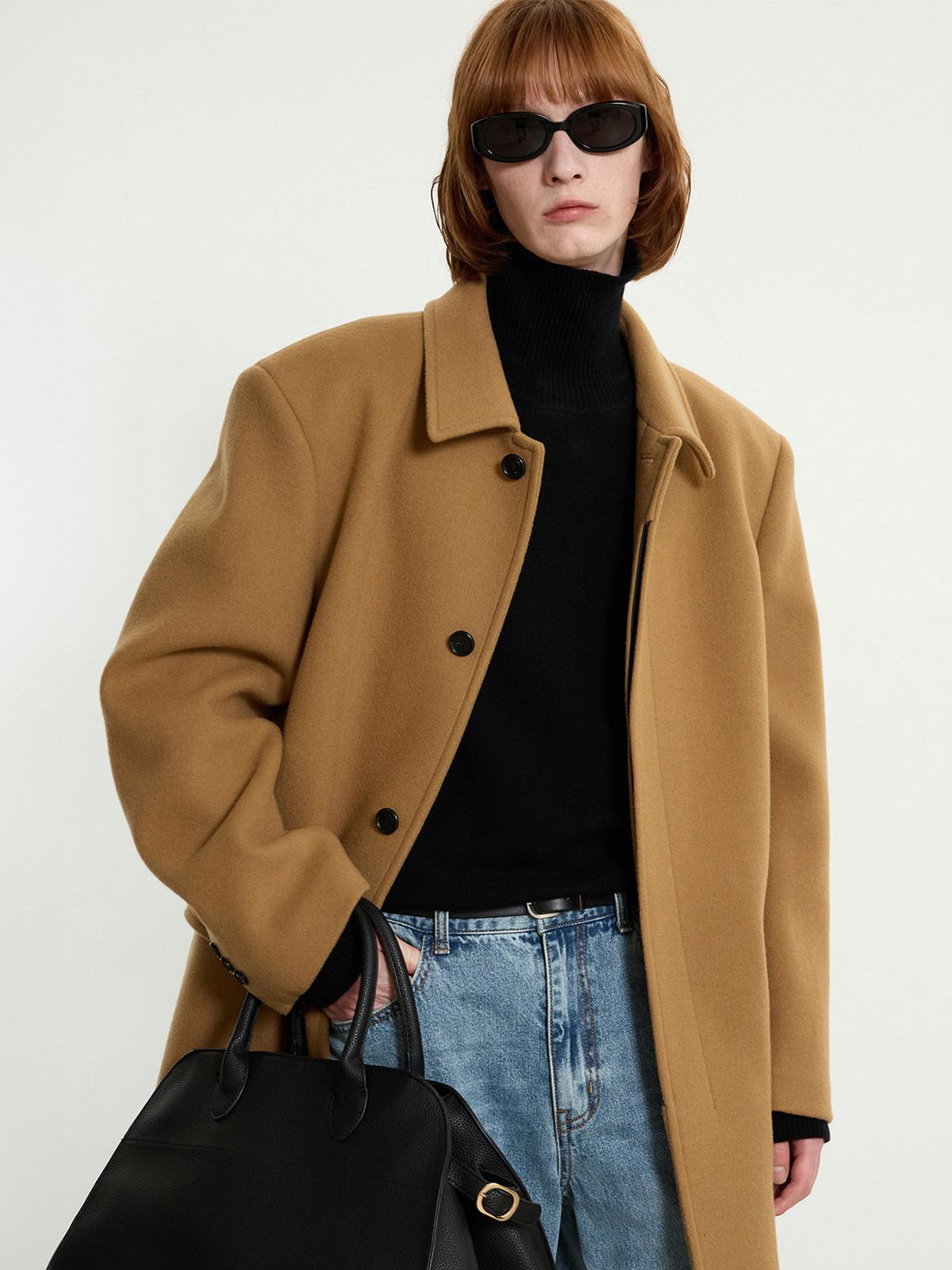 Wool Blended Balmacaan Coat (Camel) TNCO5F100CM