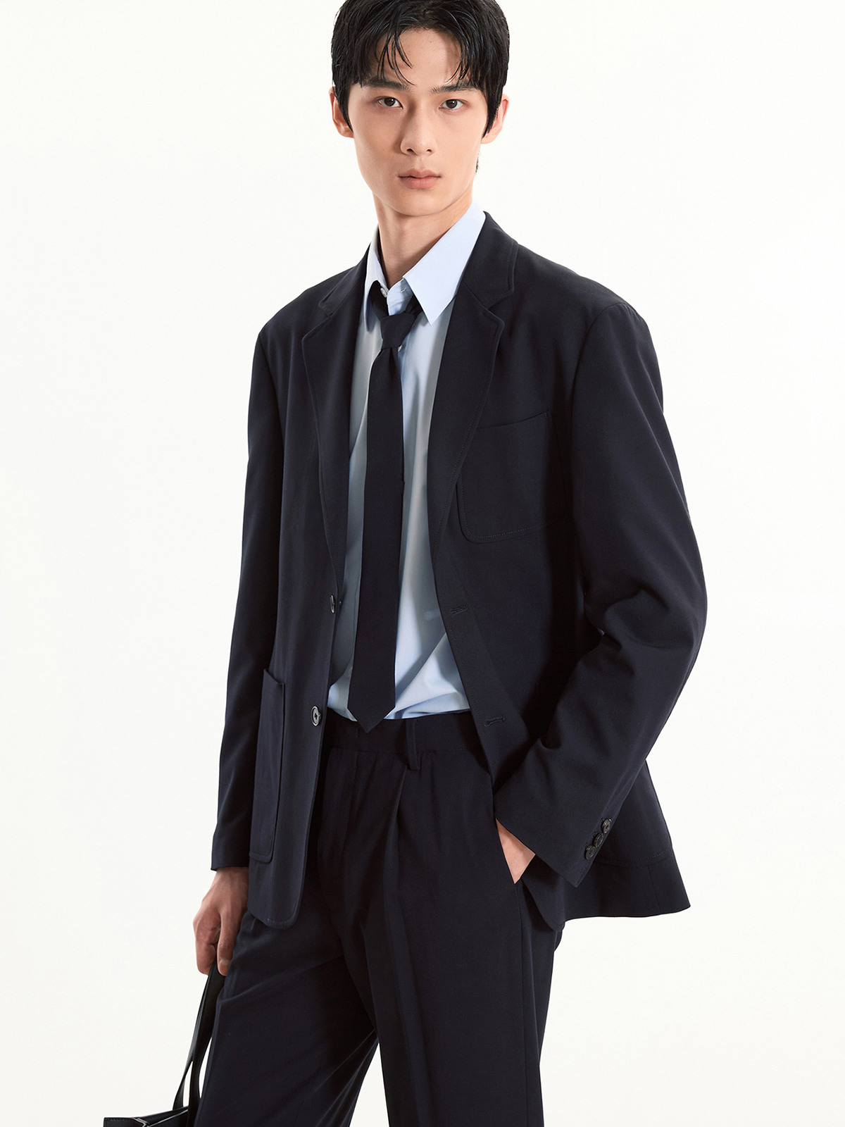 Wool Blended Comfort Jacket (Dark Navy) TNJA5F100N2