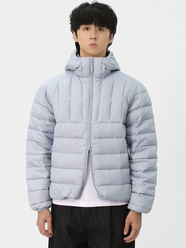 남성 캐주얼 덕다운 투웨이지퍼 후드 퀼팅 경량패딩 BGC003
