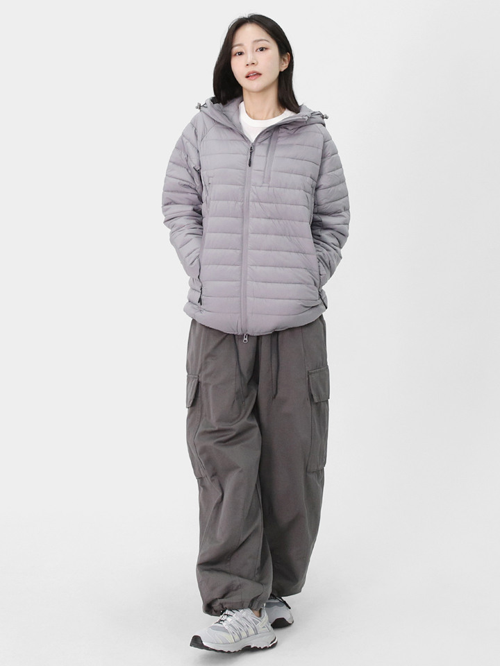 여성 고프코어 덕다운 웰론 후드 경량패딩 LGR002