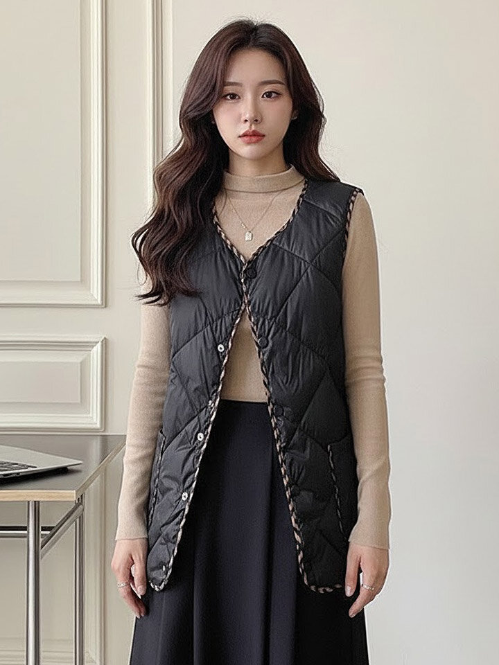 다이아퀄팅 패딩조끼