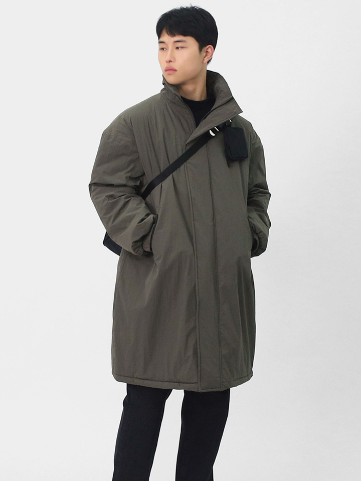 남성 겨울 오버핏 하이넥 롱 야상패딩코트 BRAT138