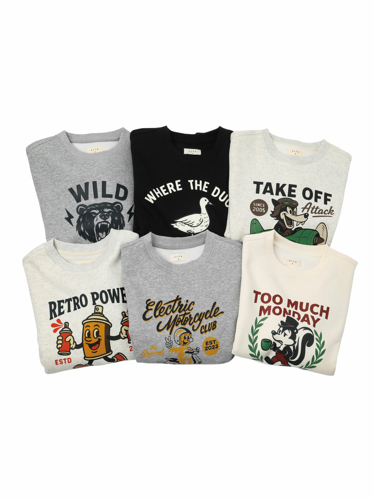 레트로 그래픽 기모 맨투맨 7종