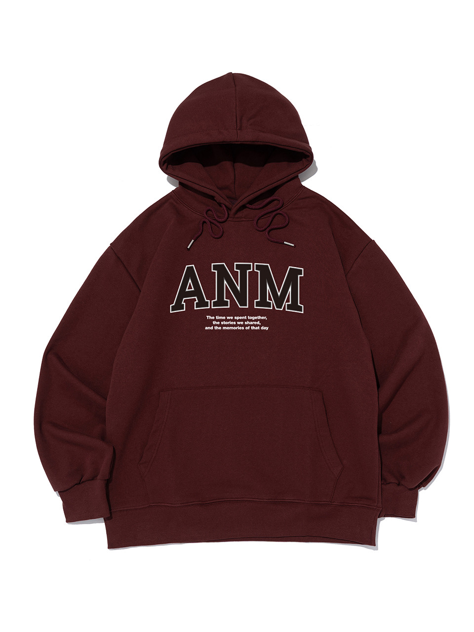 ANM 로고 후드티셔츠 (와인)
