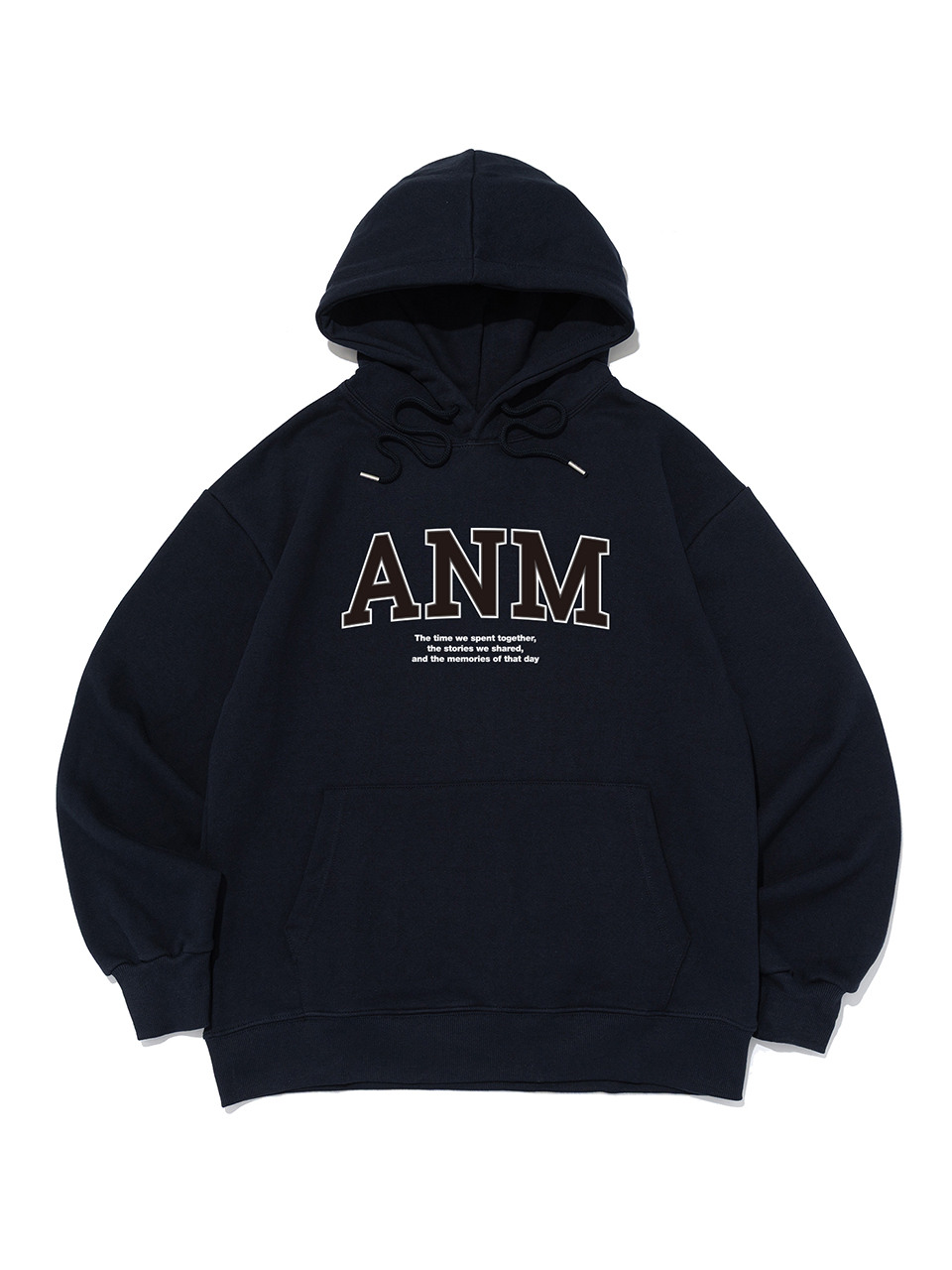 ANM 로고 후드티셔츠 (네이비)