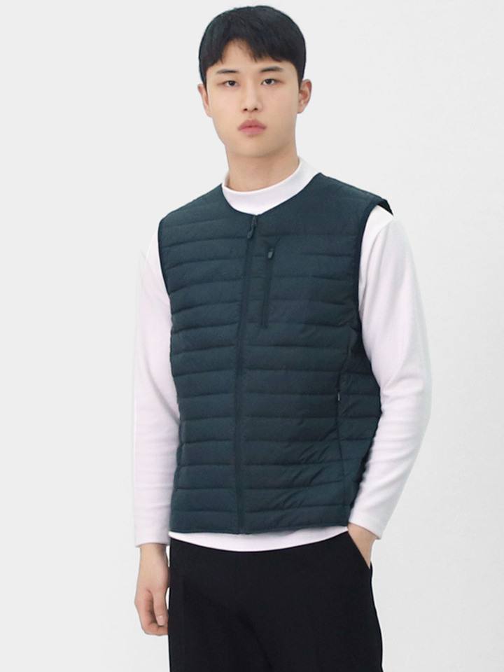 남성 캐주얼 퀄팅 다운라이크 웜업 경량패딩조끼 WS212