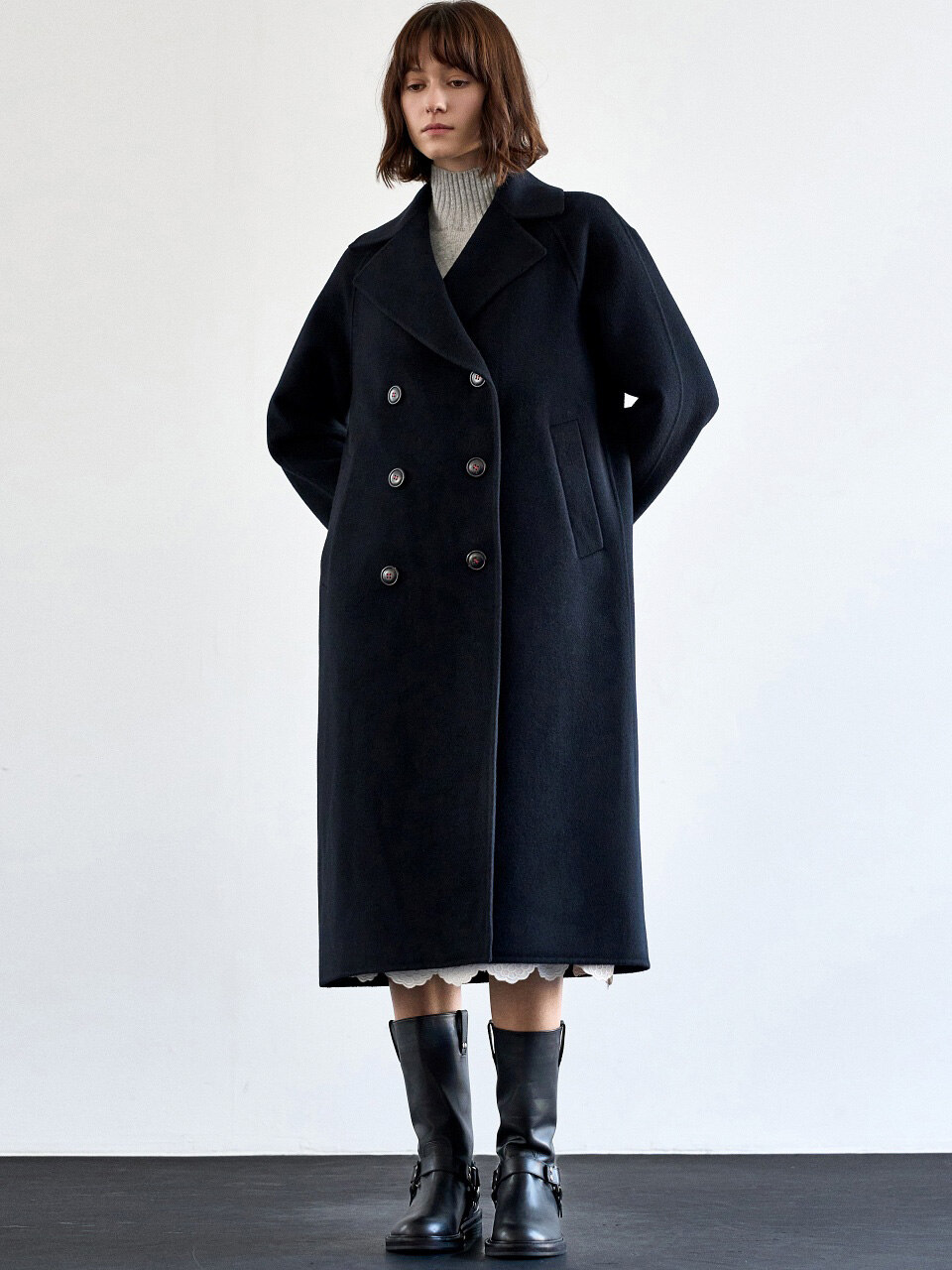 CASHMERE BLEND HANDMADE DOUBLE COAT_BLACK