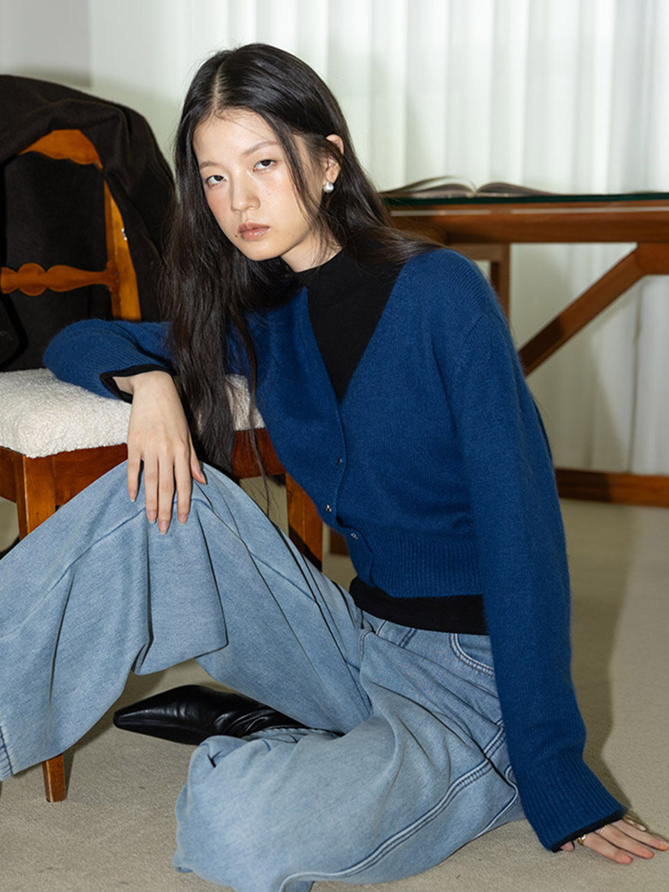 IT_V-neck various buttons knit cardigan_3color