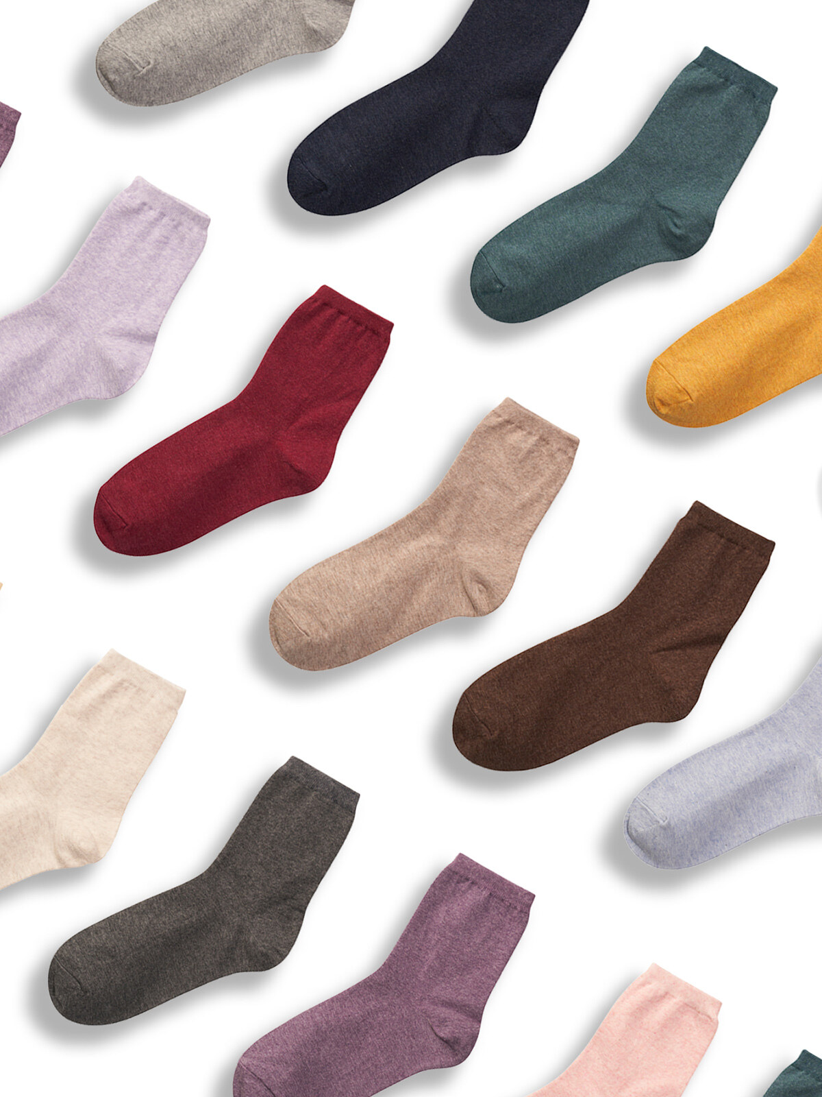 [5PACK] 선택형 여성용 데일리핏 미들 컬러 삭스 17colors