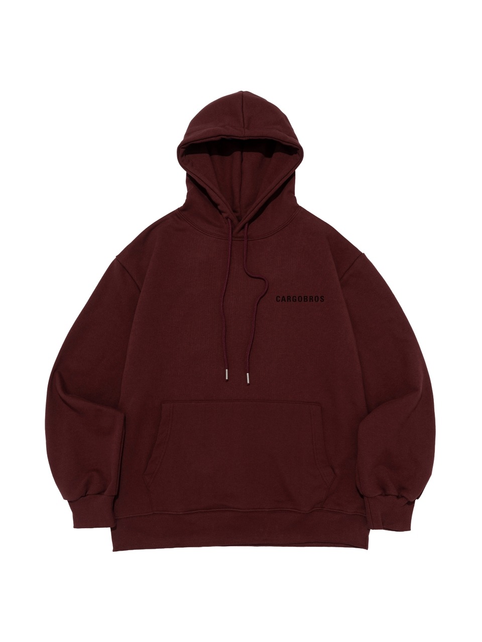 (BIG-SIZE) ESSENTIAL LOGO HOOD T-SHIRT (WINE)