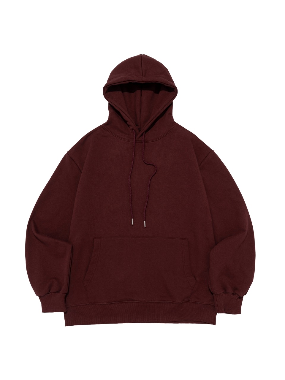 (BIG-SIZE) PLAIN OVERFIT HOOD T-SHIRT (WINE)