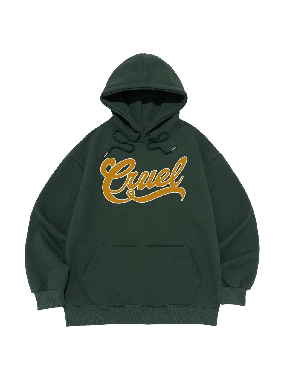 [기모선택] CRUEL LOGO HOOD T-SHIRT (GREEN)