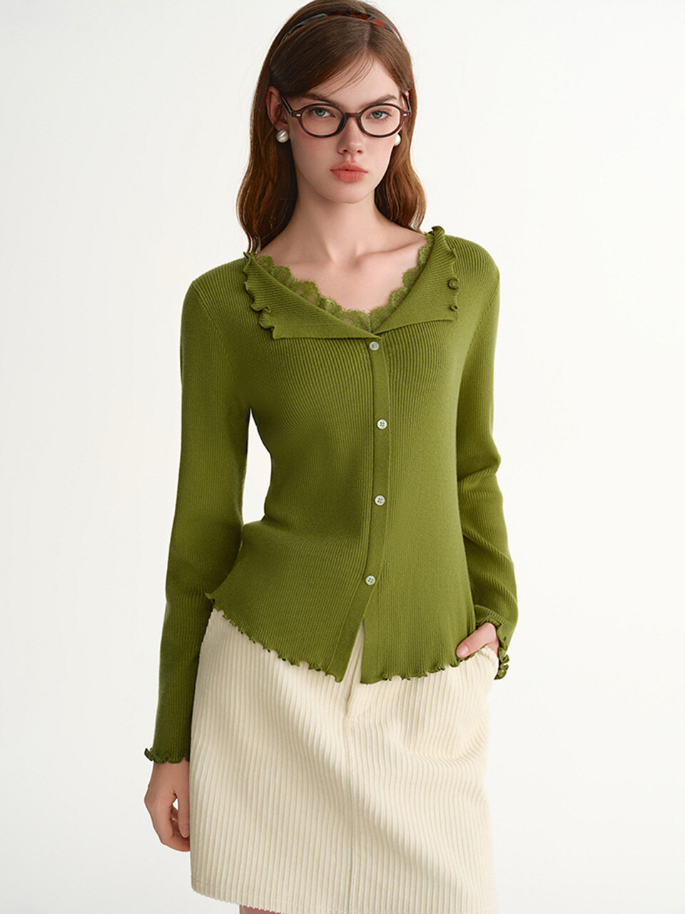 AR_Lace ruffle cardigan_3color