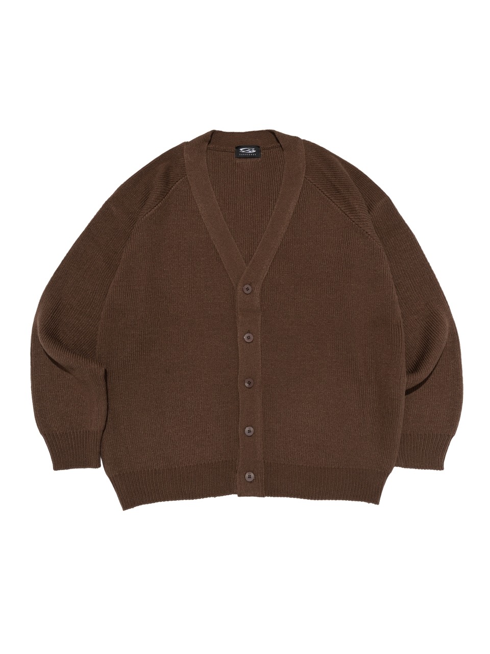 HERITAGE KNIT V-NECK CARDIGAN (BROWN)