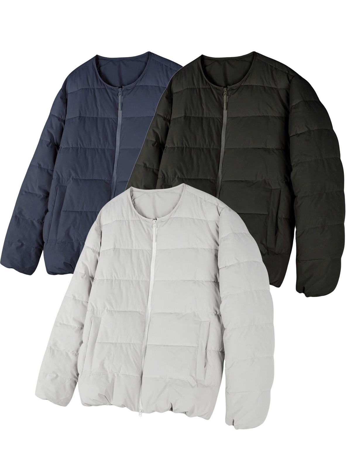 2Way 라운드 경량 패딩 점퍼