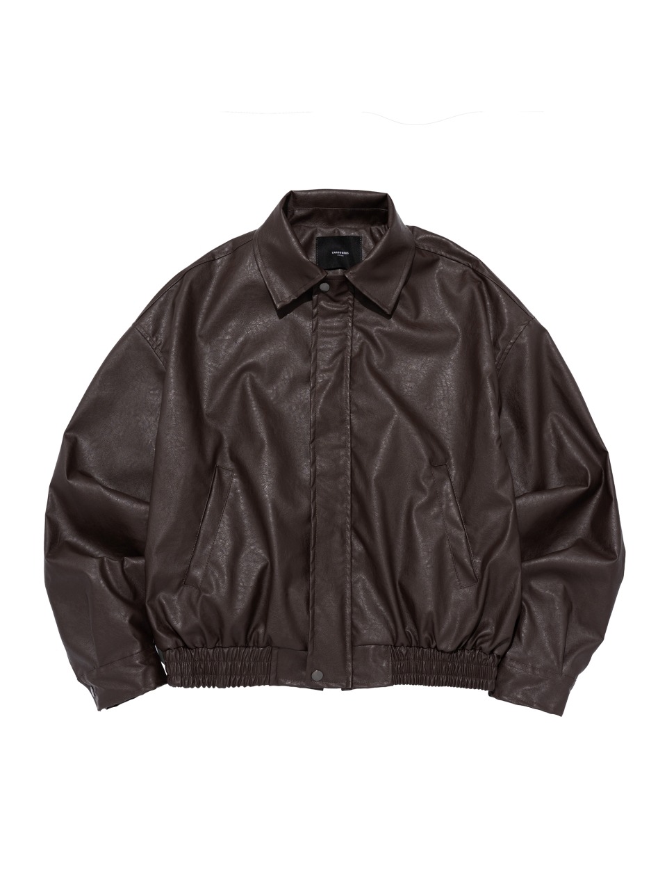 CROP LEATHER BLOUSON JACKET (BROWN)