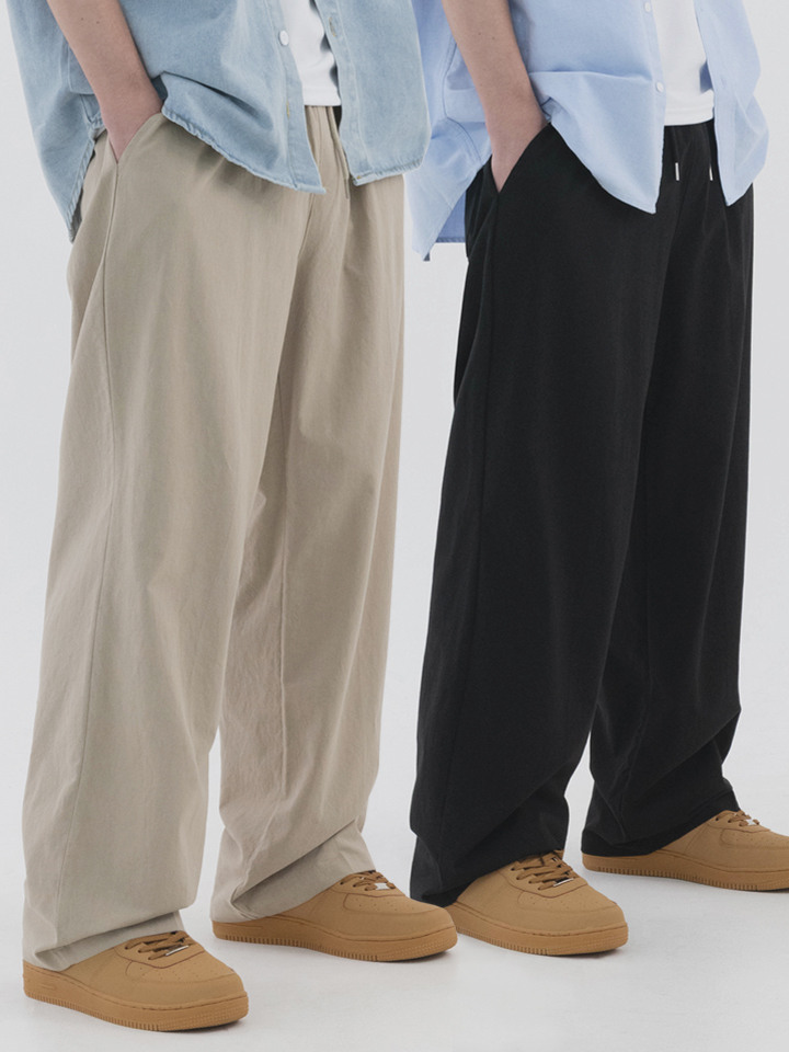 [2 PACK] 린넨 라이크 세미 와이드 팬츠 (3color)