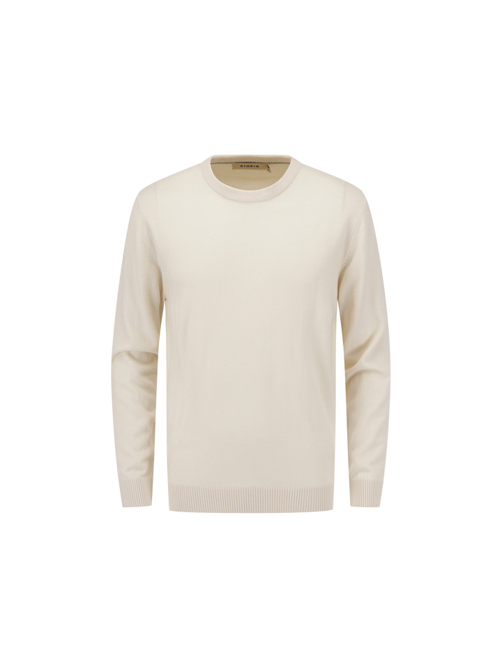 남성) 워셔블 캐시필 라운드 긴팔 니트