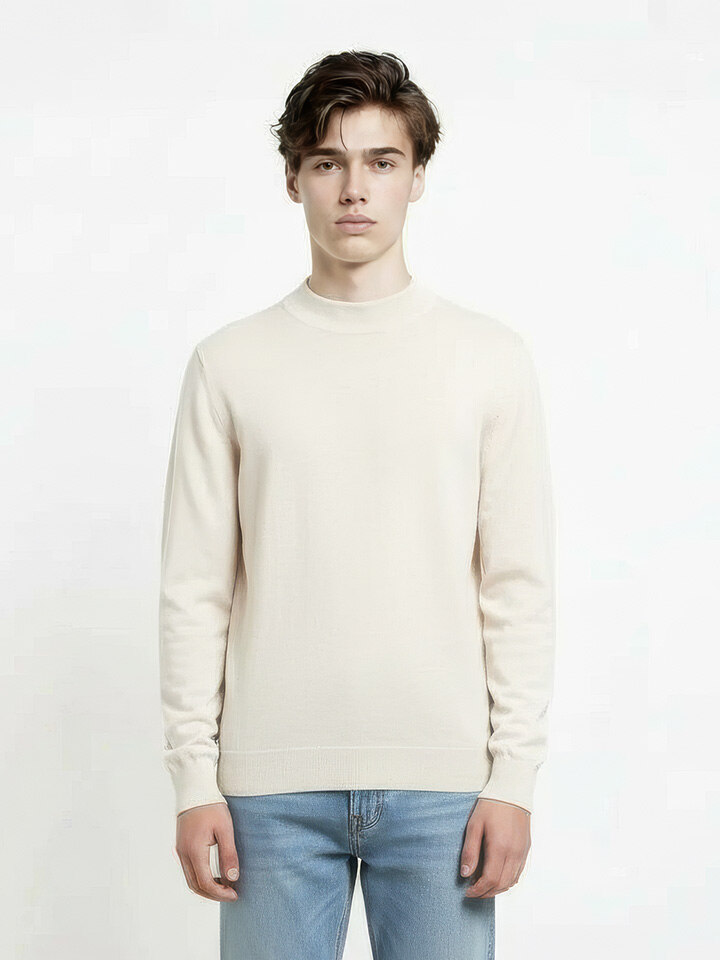 남성) 모크넥 플레인 니트