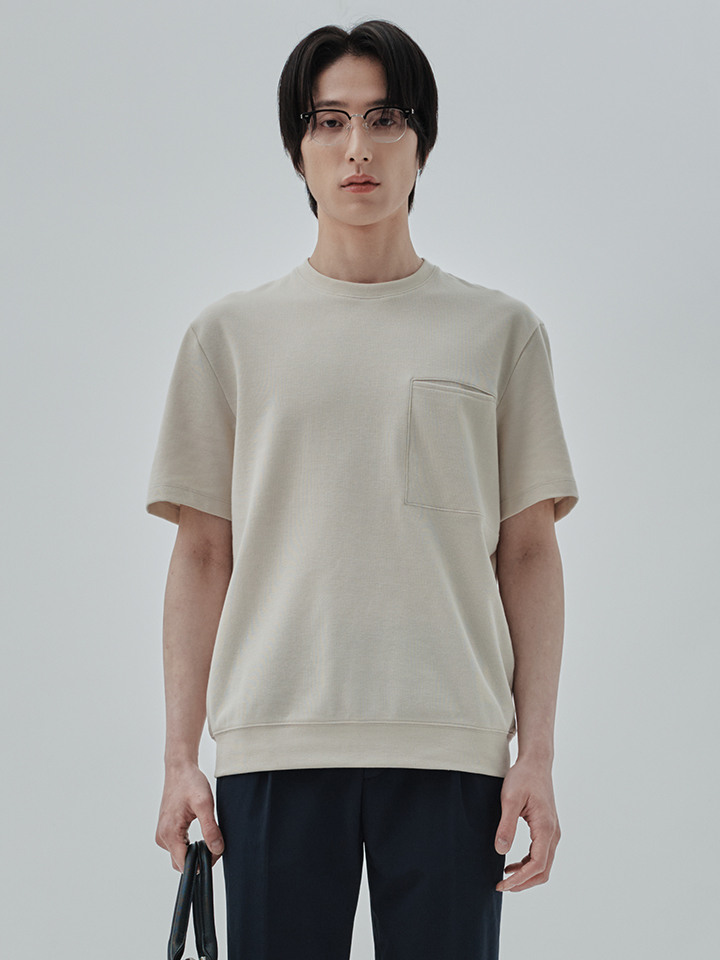 남성) 포켓 반팔 맨투맨