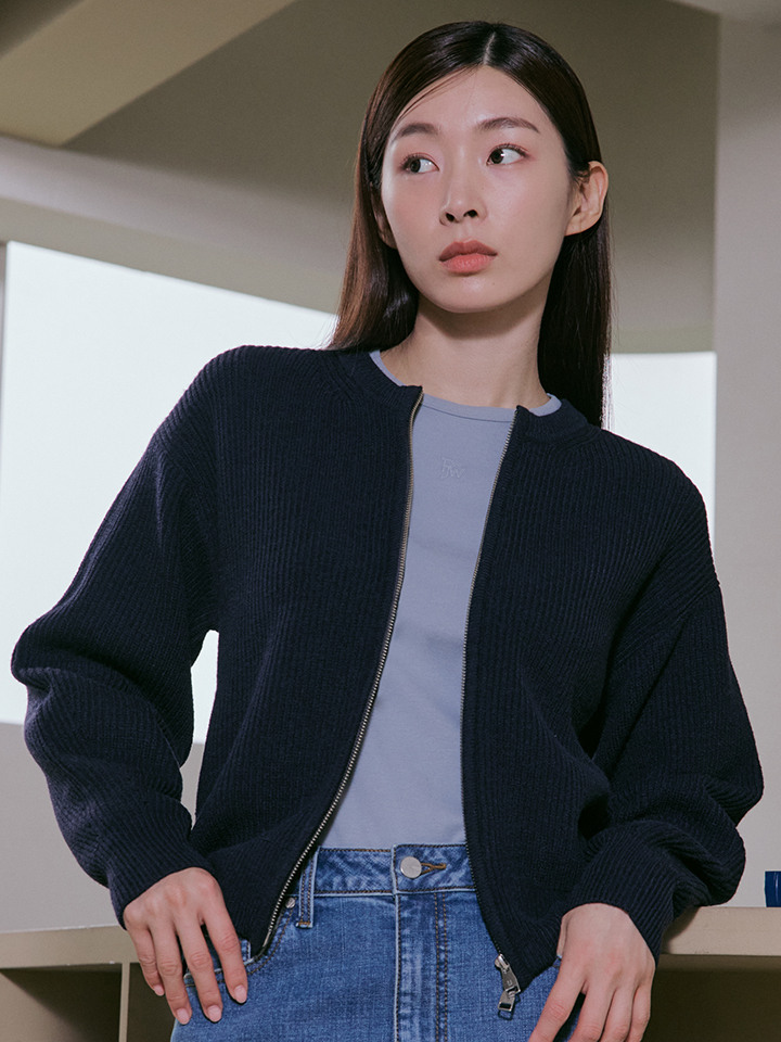 여성) 립조직 투웨이 집업 가디건