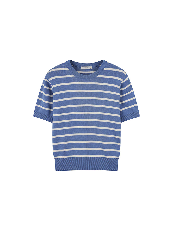 여성) 라운드 반팔 니트