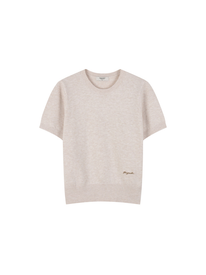 여성) 플레인 반팔 니트