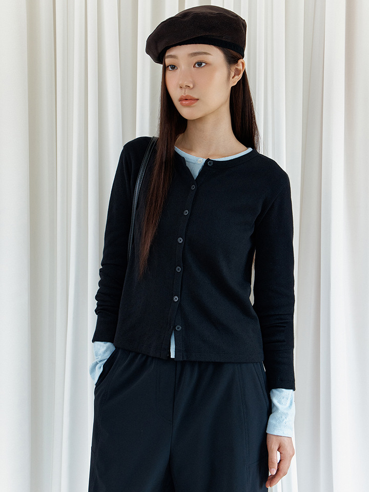 여성) 라운드넥 가디건