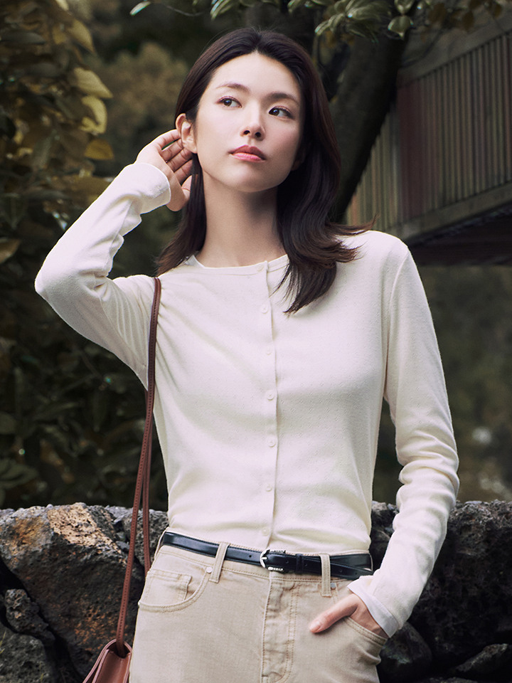 여성) 라운드넥 가디건