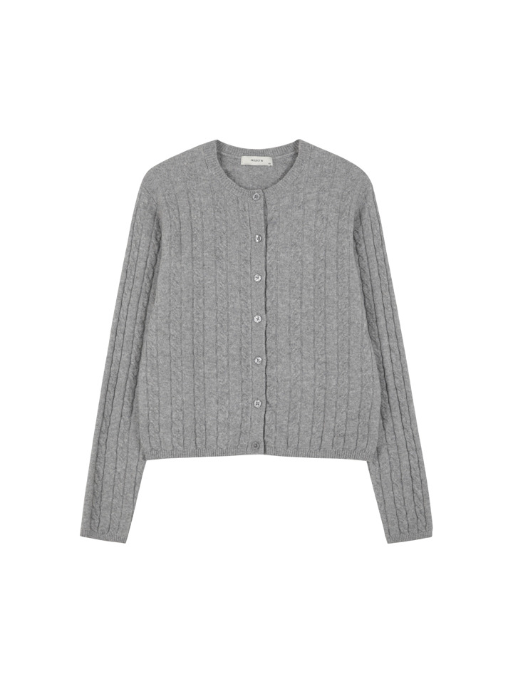 여성) 라운드넥 케이블 가디건