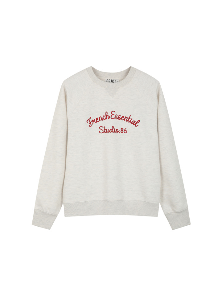 여성) 래글런 그래픽 자수 맨투맨