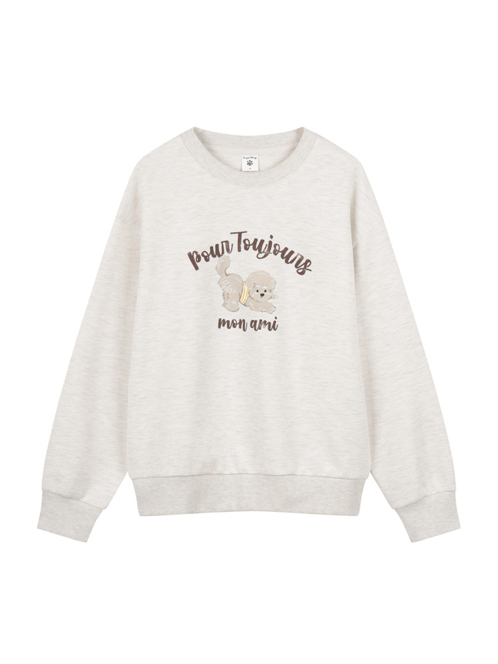 여성) 더블니트 그래픽 맨투맨