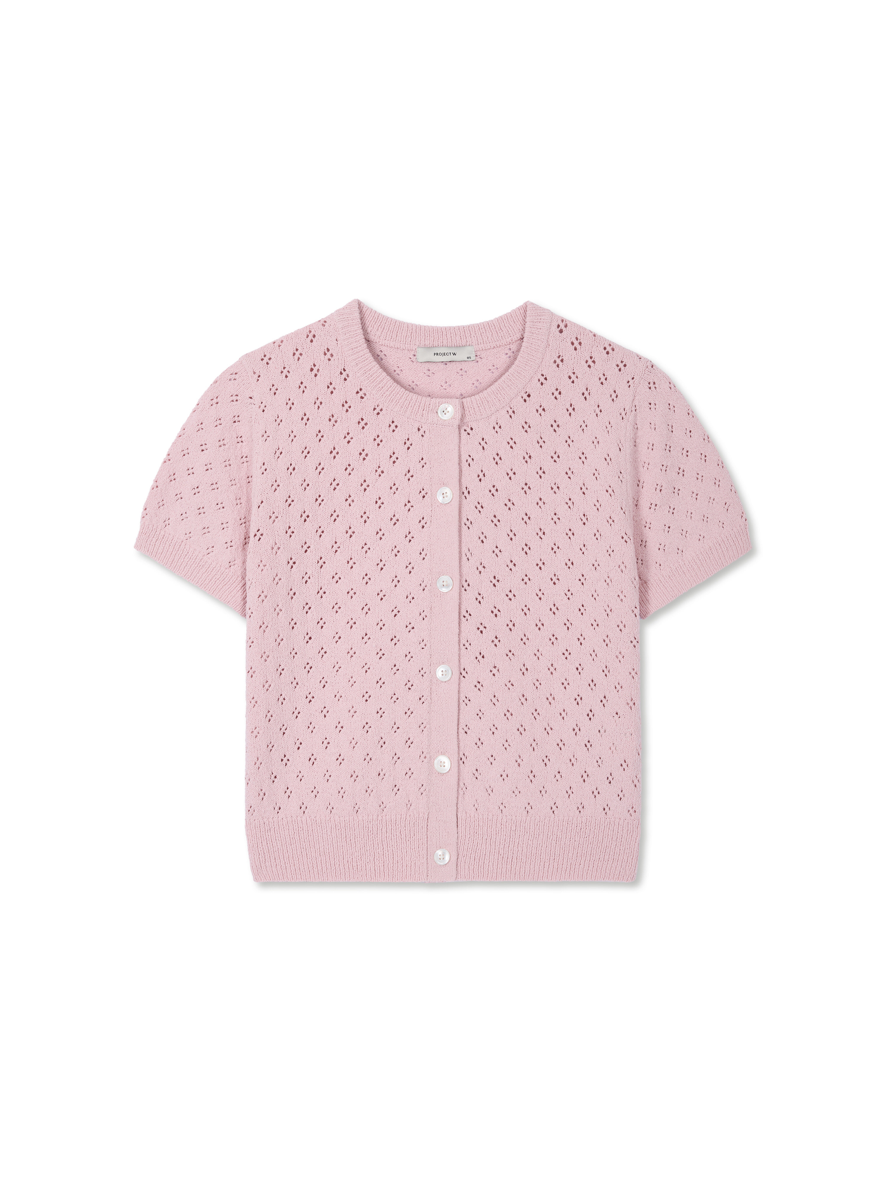 여) 포인텔 라운드 반팔 가디건