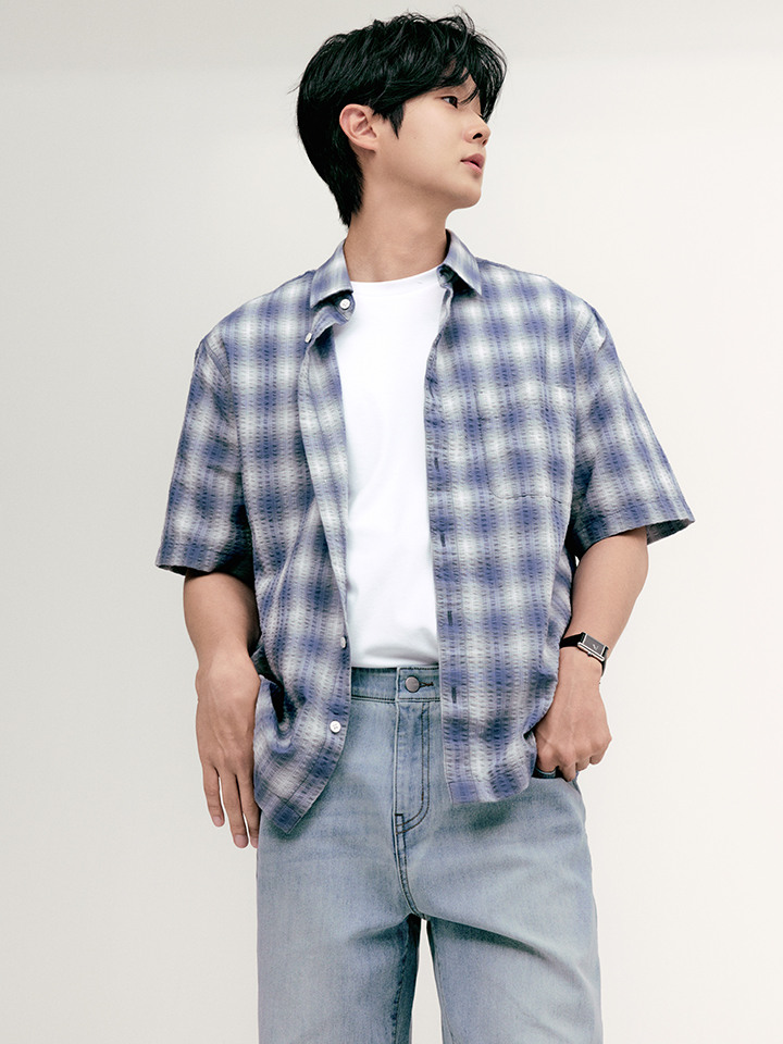 남) 쿨 서커 반팔 셔츠