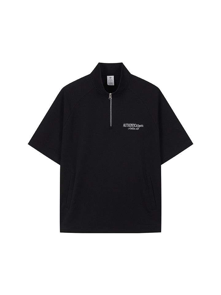 남성) 쿨테리 반팔 하프 집업