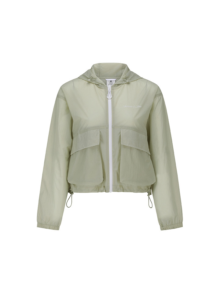 여성) 아웃포켓 후드 집업