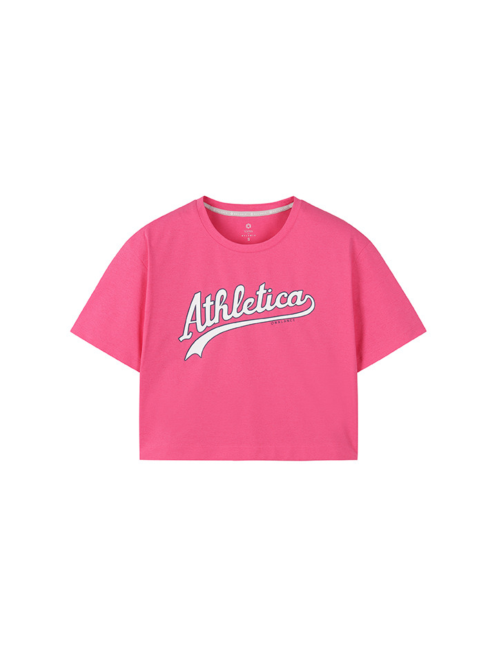 여성) 퀵드라이 그래픽 크롭 반팔 티