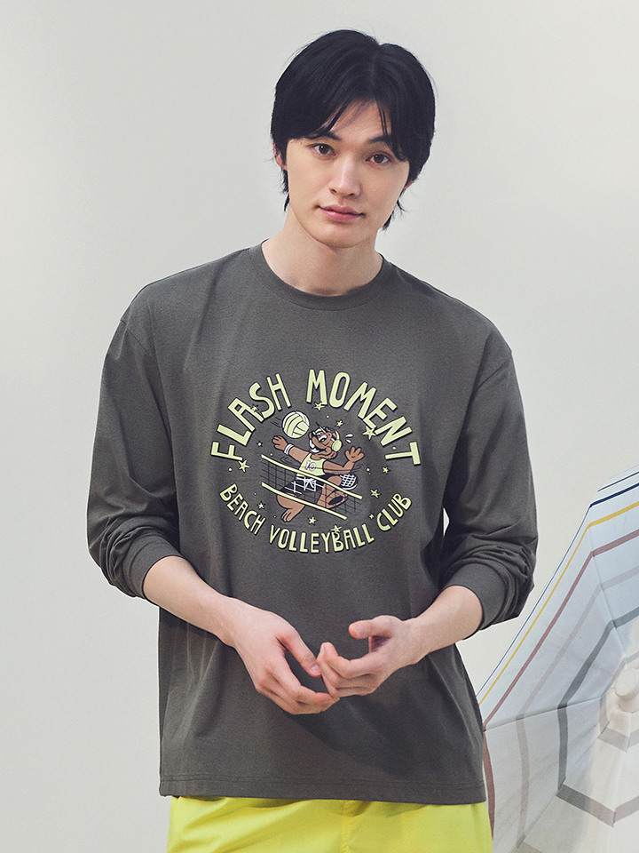 남성) 워터겸용 오버핏 긴팔티 (어바웃모먼트콜라보)