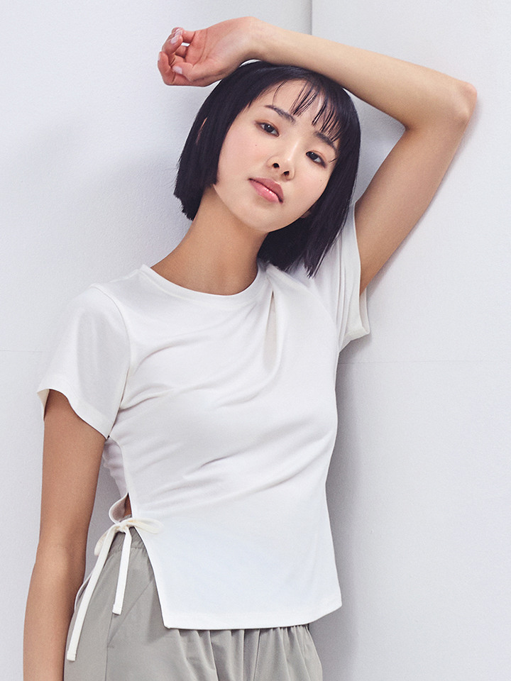 여성) 커버업 타잉 반팔 티