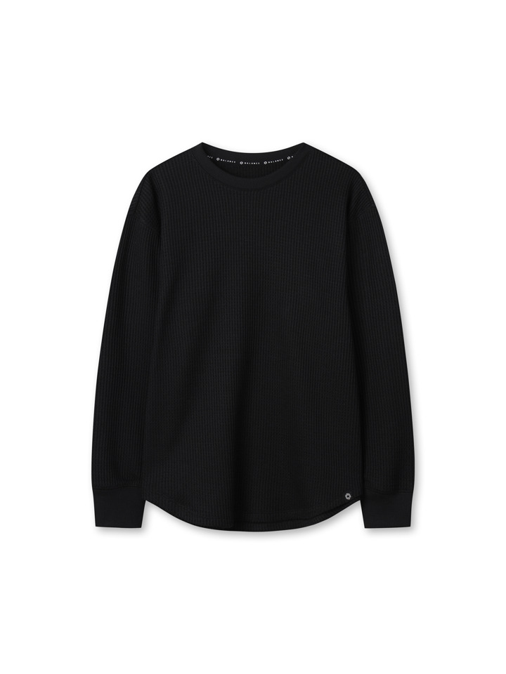 여성) 라이트 브러쉬드 와플 긴팔 티