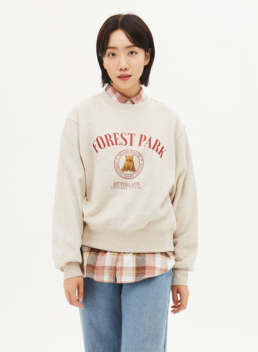 GOODWEAR MALL 여성) 플리스 그래픽 스웨트셔츠