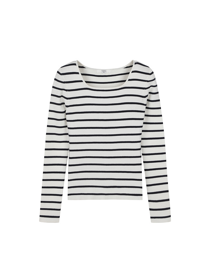 여성) 소프트 립 스퀘어넥 스웨터