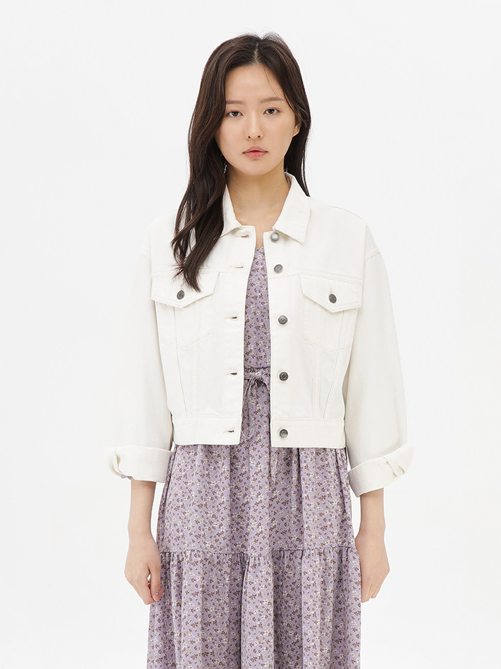 여성) 데님 크롭 트러커 재킷
