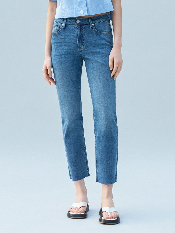 여성) COOL 슬림 스트레이트 데님