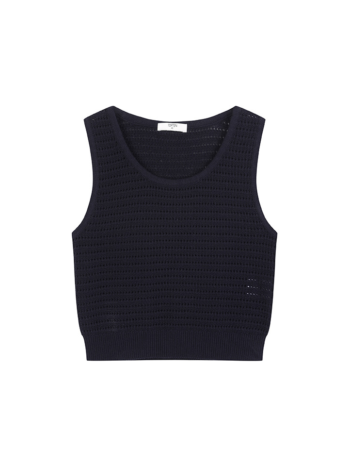 여성) 크로셰 U넥 스웨터 베스트