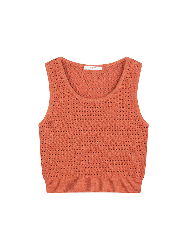 여성) 크로셰 U넥 스웨터 베스트