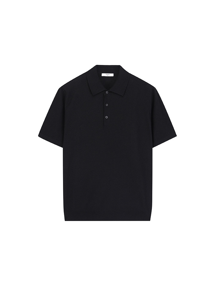 남성) 리넨 블렌드 버튼 카라 스웨터