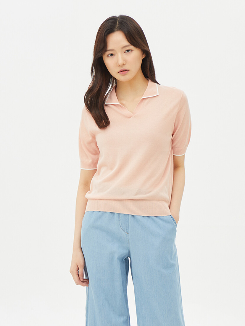 여성) 쿨라이트 오픈 카라 스웨터