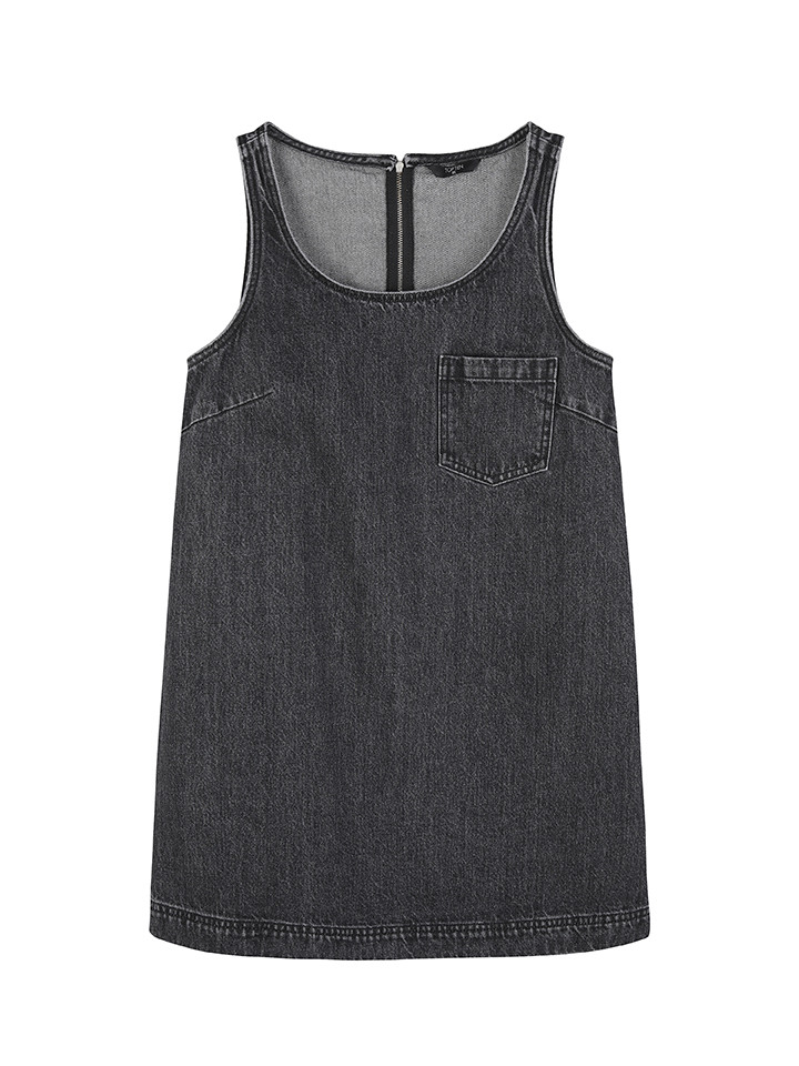 여성) 데님 슬리브리스 미니 원피스